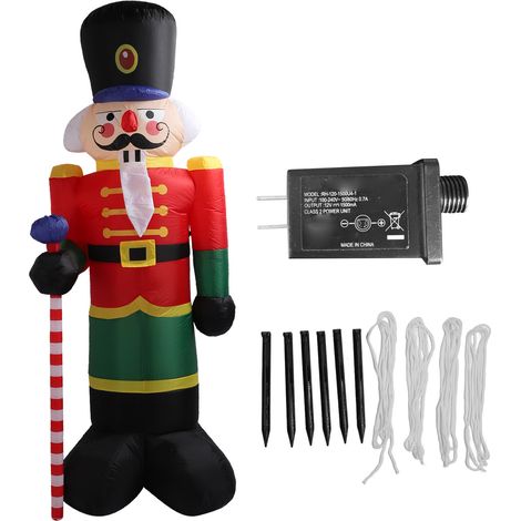 Soldat de noël gonflable 7,9 pieds en Fiber de Polyester, réutilisable, étanche, pour décoration extérieure, prise US 100-240V (1/5)