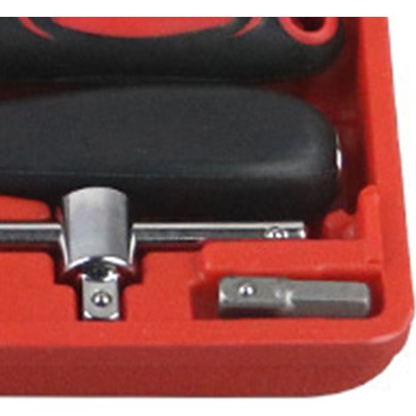 Kit de clé à douille, embouts rotatifs, cliquet 24 dents et biellette pour réparation automobile (1/5)
