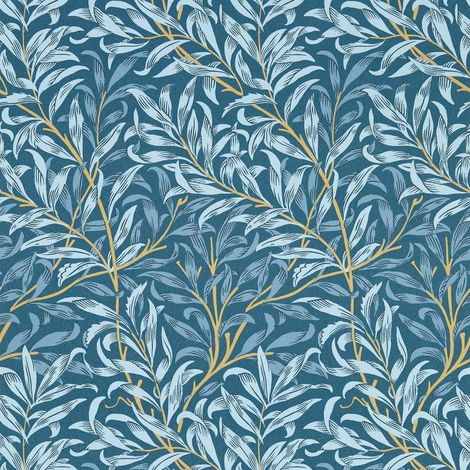 William Morris Design Willow Boughs Denim Wallpaper Paste The Wall Non-woven (1/4)