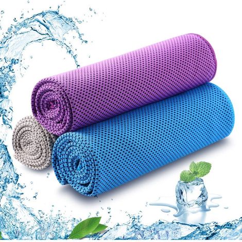 Serviette Rafraîchissante - Microfibre - 30 x 90 cm - Pour Sport Extérieur Gym Yoga Cyclisme Randonnée Golf Camping - Lot de 4 (1/5)