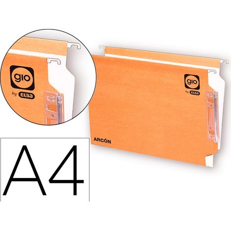 Carpeta Colgante Elba Arcón Etiqueta de nombre Visor Transparente Blanco Marrón A4