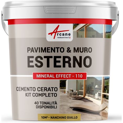 Microcemento per esterni: pavimenti, muri, terrazze, balconi, scale - 10 m² (in 2 strati) Nankin Giallo - ARCANE INDUSTRIES