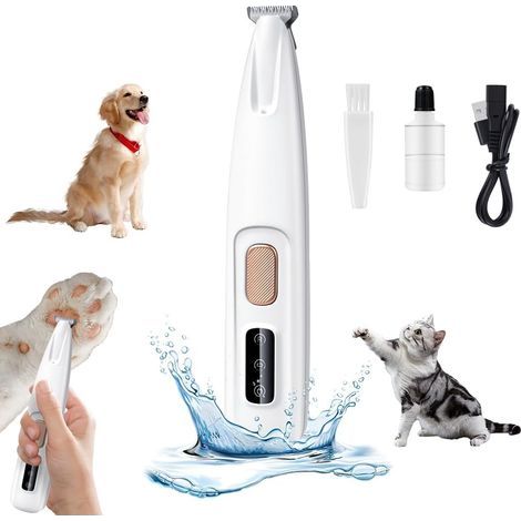 Leiser Hundehaarschneider – Klingen aus Keramik und Edelstahl – Integrierte LED – USB-aufladbar – Wasserdicht und leicht zu reinigen (1/5)