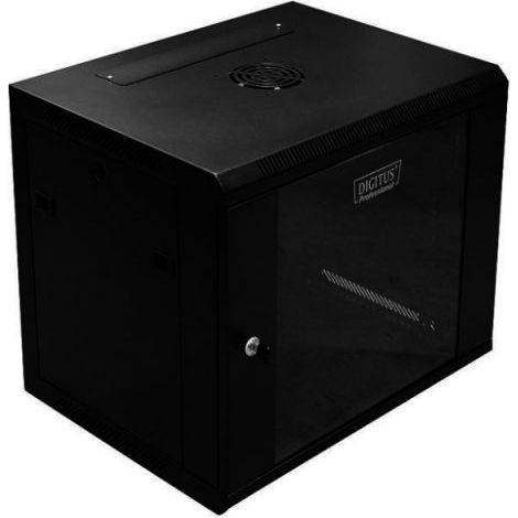 Armoire de brassage murale, non divisée, 19 pouces, Digitus, 9U, 600 x 501 x 450 mm, noire, DN-W19 09U/450/B (1/2)