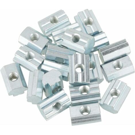 20pcs Écrou coulissant standard Écrou à glissière en T en acier au carbone galvanisé pour les accessoires de profilés en aluminium(T Nut Typ 40 M8)