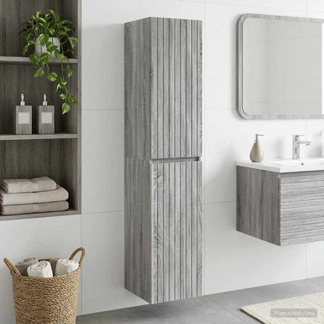 Mueble de baño montado en la pared  gris