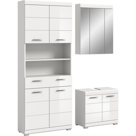 Scout ensemble de meubles de salle de bains S77 blanc brillant, blanc. (1/5)