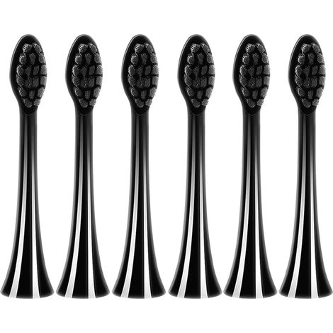 pour la brosse à dents Lot de 6 têtes de électriques de rechange compatibles avec la brosse à dents sonique têtes de brosse à dents, têtes de rechange, noir (1/5)