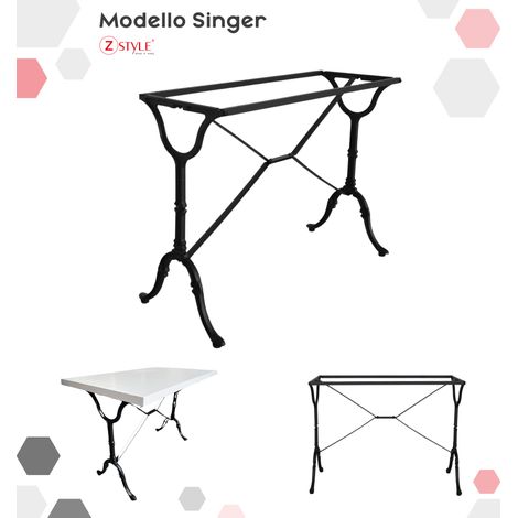 Base Singer In Ghisa - ZStyle base tavolo, gamba tavolino , piede centrale, metallo, per catering bar ristoranti bistrot - basamento - per interno / esterno