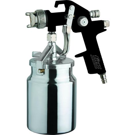 FIAC Pistola a Spruzzo per Verniciare modello 1865, Aerografo semi-professionale con Serbatoio per Vernice da 1L, Ugello in Inox, Pressione Max 3 Bar