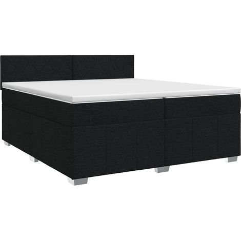 Maison Exclusive - Letto box spring con materasso Nero 200 x 200 cm Tessuto (1/5)