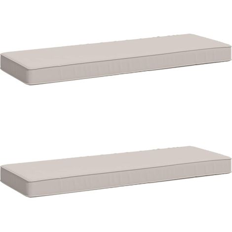 2pcs Coussins de banc, Coussins d'extérieur 100 % polyester Blanc (1/5)