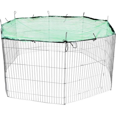 Freigehege Tiergehege Freilauf 204 cm Stahl Schutznetz in Grün Welpen Hasenstall Kaninchenkäfig Hamster Gänse Freilauf Hühner Laufstall (1/5)