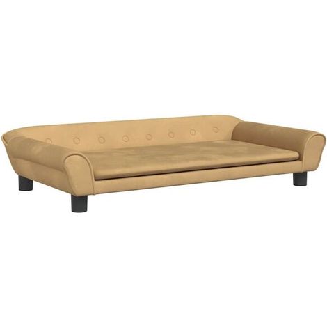 Panier pour chien en velours marron, 100 x 50 x 21 cm