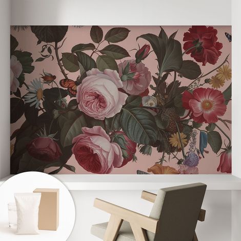 Carta Da Parati Non Tessuto - Con Colla Inclusa per Camera da Letto - Facile da Applica - Motivo decorativo Eleganza floreale 104x70 cm (1/5)