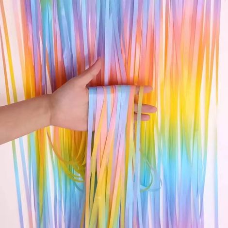 Rideau décoratif arc-en-ciel pastel 100 x 200 cm
