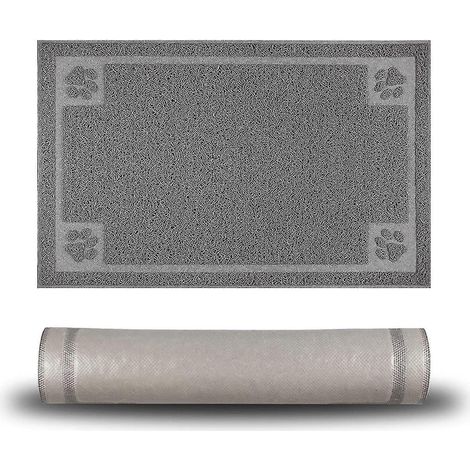 Tapis d'alimentation pour chats et chiens, plateau en silicone imperméable pour gamelles, empêche les débordements de nourriture et les éclaboussures d'eau sur le sol (1/5)