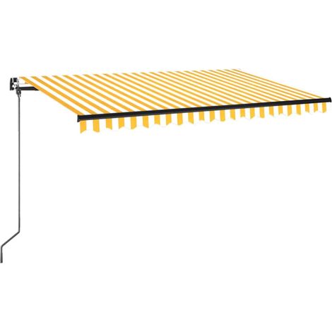 Tenda da Sole Tenda parasole Retrattile Manuale 450x350 cm Gialla e Bianca (1/4)