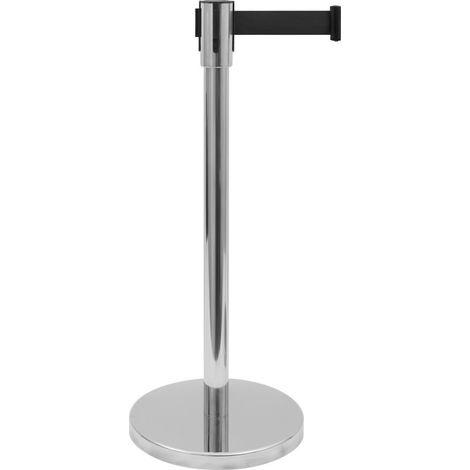 Poteau barrière - Inox - Ø360x915mm - Courroie 1,8m noire - AF 206 S - Saro