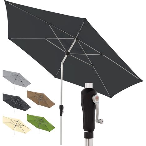 Parasol Alu Crank Ø 330 cm, Anthracite, manivelle, UV 80+ (1/5)