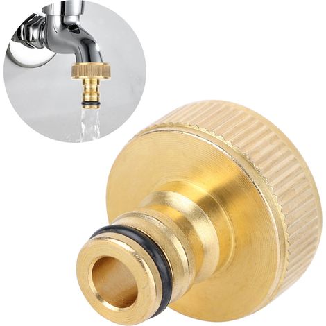 [Schnellkupplungen] Modell G1 mit Innengewinde für Wasserschläuche, anpassbarer Verbinder für Haus und Garten, robustes Messingmaterial, goldfarben, Durchmesser 3,5 cm / 1,4 Zoll (1/5)
