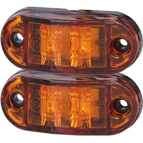 Feu de position latéral à 2 LED 10-30 V haute luminosité, pour voitures, camions, remorques et camping-cars, jaune