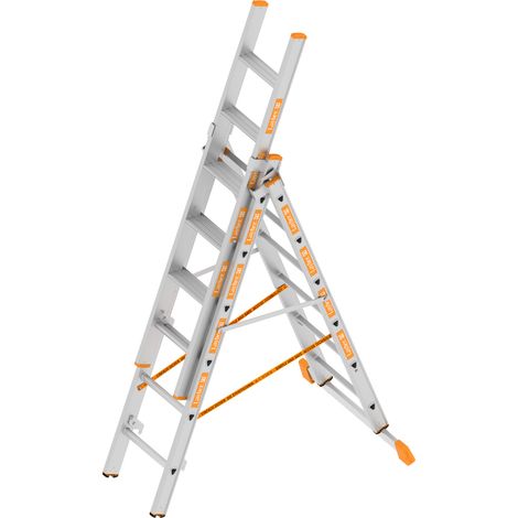 Layher TOPIC 1041 Allzweckleiter mit rutschhemmenden R12 3x6 Stufen (1/4)