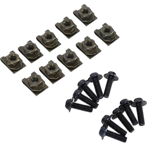 Kit de vis de carénage de moto 516 mm, vis à tête cylindrique, écrou à clip de fixation rapide (1/4)