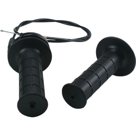 Universal accessories for off-road motorcycles, quads and beach buggies (50-250 cm³), including fuel distributors, aluminum throttle grips and cable grips.