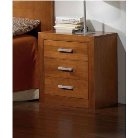 Mesita de noche dormitorio juvenil acabado madera maciza de cerezo 55cm(alto) 50cm(ancho) 35cm(fondo).