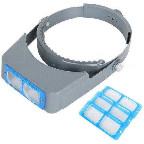 Loupe de bandeau, loupe de bijoux professionnelle à double lentille, loupe binoculaire en verre opitcal avec grossissement de lentille-1,5X 2X 2,5X 3,5X pour réparation, travaux manuels (1/5)
