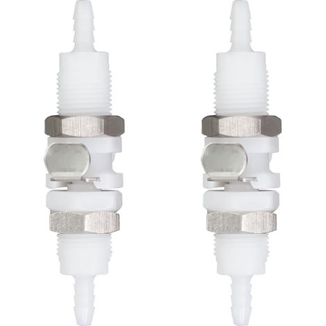 2Pcs 1/8" 3/16" 1/4" Plastic Hose Quick Connector with Shut-Off valve Panel Mounting Hose Tube Connector,Male Female Quick Connect Fittings (2 Male+ 2 Female) (1/8") (1/5)