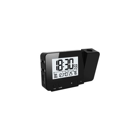 Horloges à Projection, Réveil électronique Projection Murale avec Double Alarme, 12/24 Heures, Date, Humidité de l'écran Température Intérieure (Noir)-Fei Yu