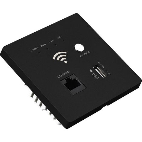 Router WiFi inalámbrico de pared, punto de acceso AP de 300M, puerto de carga USB, montaje en pared, Wi-Fi con cifrado WPS (1/5)