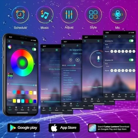 Cellfast – Guirlande lumineuse LED extérieure 15M – Étanche IP68 – Contrôle Bluetooth et télécommande – Synchronisation musicale – Ambiance RGB