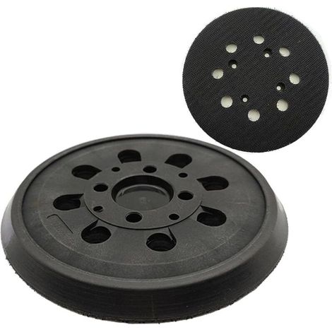 Plateau Ponceuse pour Bosch PEX 300/400 AE, Plateau de Poncage 125mm, 8 Trous avec Hook et Loop, Compatible avec Ponceuse Bosch (Noir) (1/4)