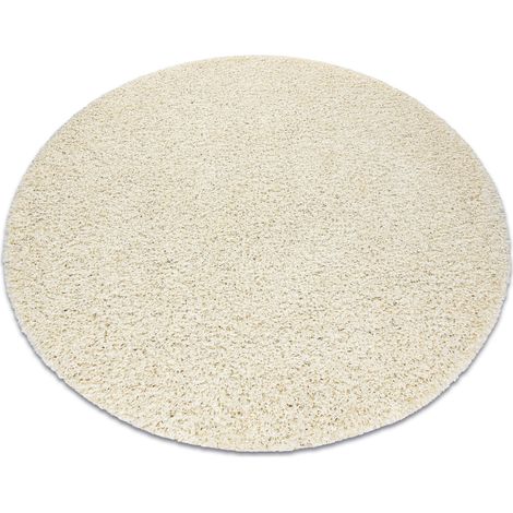 Teppich SOFFI Kreis shaggy 5cm sahne beige rund 120 cm
