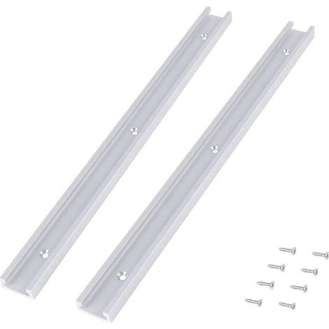 2pcs 400mm Rails en T pour Rail de Serrage, T-Track Mitre Track Jig, Fente de Fixation d'aluminium avec 8pcs vis Autotaraudeuses pour Scie à Tableau Routeur Table Outil de Travail du Bois (1/5)