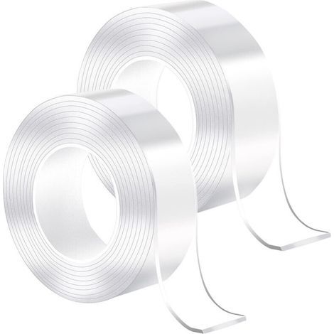 ACRYLIC MAGIC Ultrastarkes doppelseitiges Klebeband, 3 Meter. Robustes, rückstandsfreies, ablösbares, wiederverwendbares und abwaschbares doppelseitiges Klebeband.