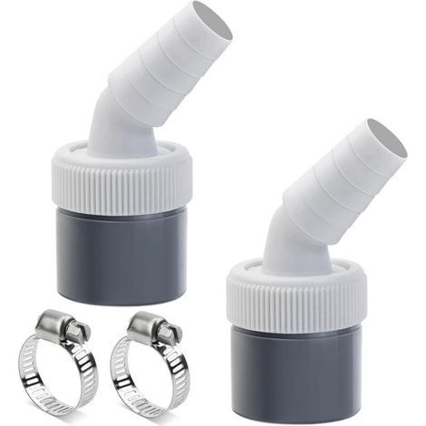 2 Pièces Adaptateur De Vidange Pour Lave-vaisselle Et Machine À Laver, Avec Sortie Pour Tuyau 40 mm Et Entrée 18-24 mm, 2 Collier De Serrage, Pour Mac (1/4)