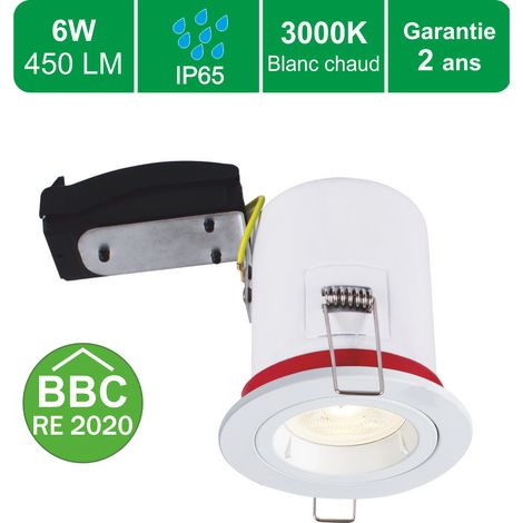 Support spot BBC salle de bain IP65 + GU10 6W 450lm inclus - garantie 2 ans (1/5)