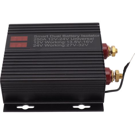 Isolateur de batterie double intelligent 12 V/24 V 250 A, relais de détection de tension, interrupteur de démarrage d'urgence intelligent (1/5)