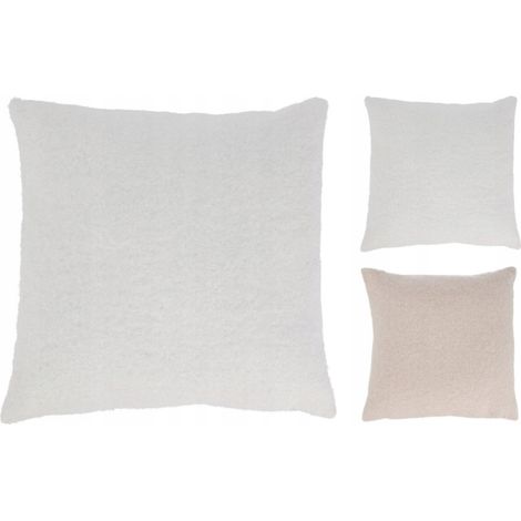 Coussin décoratif en fausse fourrure, carré de 43 x 43 cm (1/3)