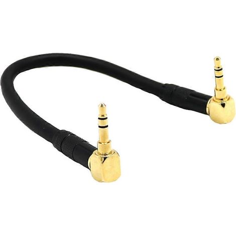 Câble audio AUX mâle-mâle 3,5 mm avec prise casque pour voiture, câble coudé à 90 degrés, câble adaptateur audio pour voiture. (1/4)