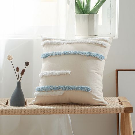 Cuscino in stile boho Bali - Copertura e riempimento inclusi - Sur Blu