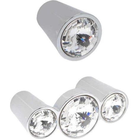 Pomello per mobili in stile moderno con Swarovski Linea Luxury Serie 33 Giusti - 32 Nichel Satinato