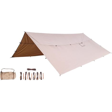 Lona Bushmen HOT Tarp™ 4x4 de algodón - Lona de polialgodón de 220 g/m² con salida para chimenea (1/5)