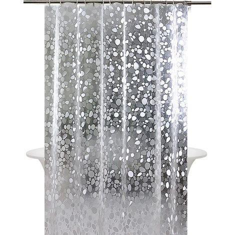 Rideau de douche en vinyle, hauteur 80 x 180 cm,Transparent (1/4)