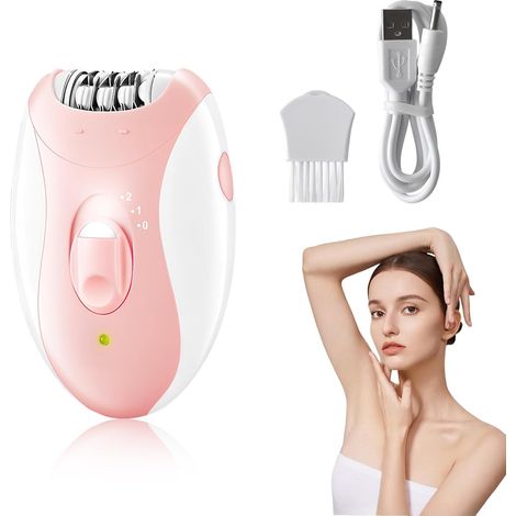 Épilateur pour Femme pour Utilisation sur Tout Corps, Épilateur Électrique à 2 Vitesses, Rasoir Électrique pour Femme avec Lame en Acier Inoxydable, Épilateur pour Visage Corps Aisselles Jambe (1/5)