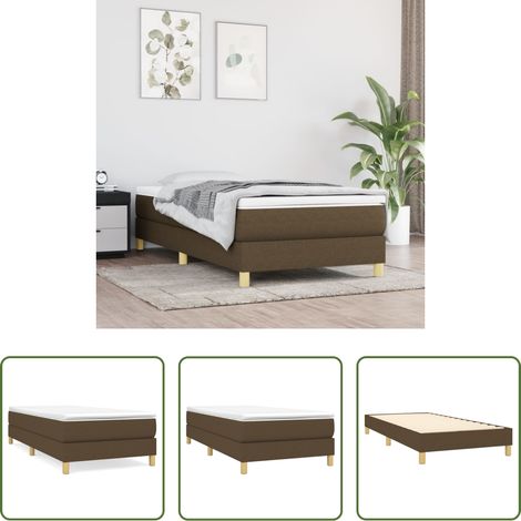 vidaXL Schlafzimmer - Boxspringbettgestell Dunkelbraun 100x200 cm Stoff (1/5)